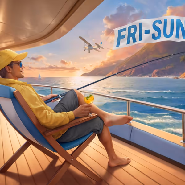 Man relaxing by a serene lake, showcasing the leisurely fun with Bassbet sportsbook and casino games.
